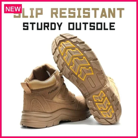 Steel Toe Work Boots Slip Resistant Puncture Proof Waterproof Safety Shoes